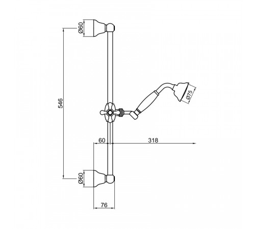 Душевой гарнитур Webert Shower Set AC0384065, бронза