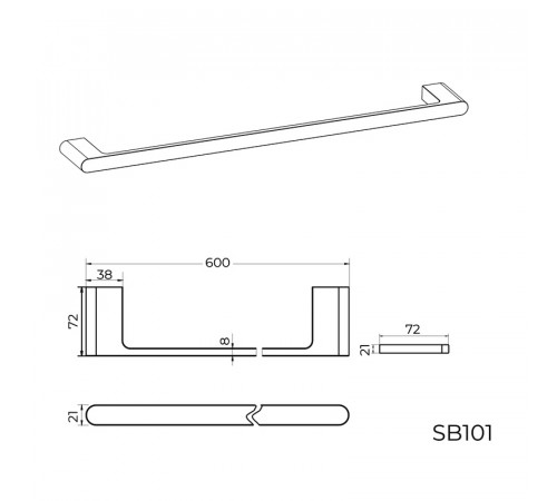 Полотенцедержатель Knotlor SB101C, хром