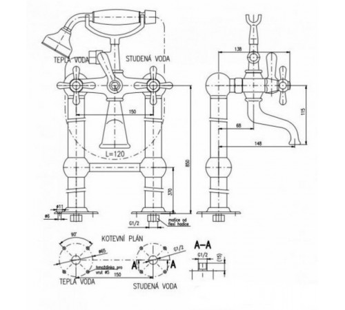 Смеситель для ванны Rav Slezak Morava MK850.5/2Z