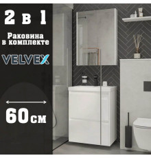 Тумба с раковиной подвесная Velvex Klaufs tp.KLA.COM.60.2Y, 60 см