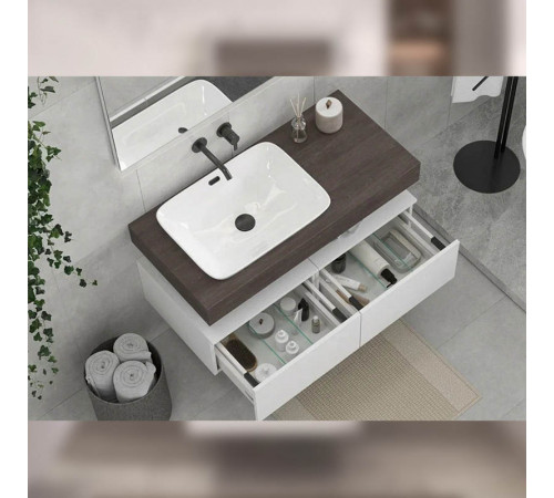 Тумба подвесная без столешницы Velvex Unit tp.UNI.60.1Y белый матовый, 60 см