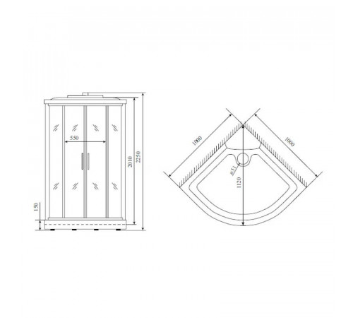 Душевая кабина Timo Comfort Clean Glass T-8801C, 100x100x220