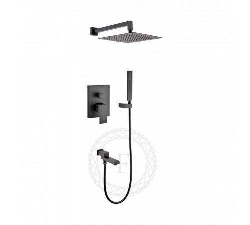 Душевая система встраиваемая FILARETE Fing FL1040BL, черный