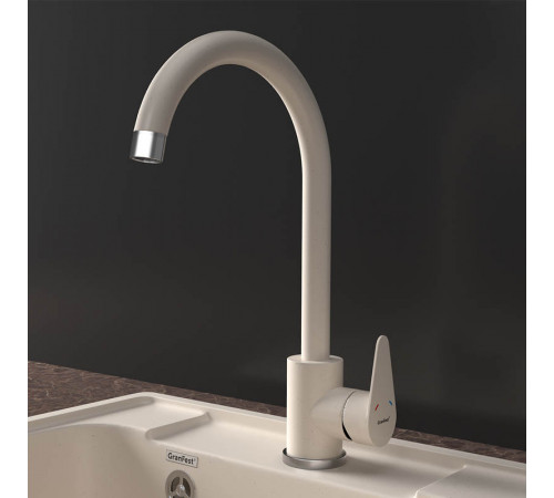Смеситель для кухни GranFestGF-Z-5412, белый