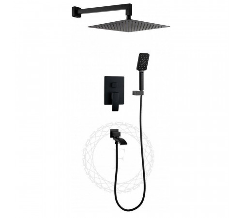Душевая система встраиваемая FILARETE Waterfall FL1010BL, черный
