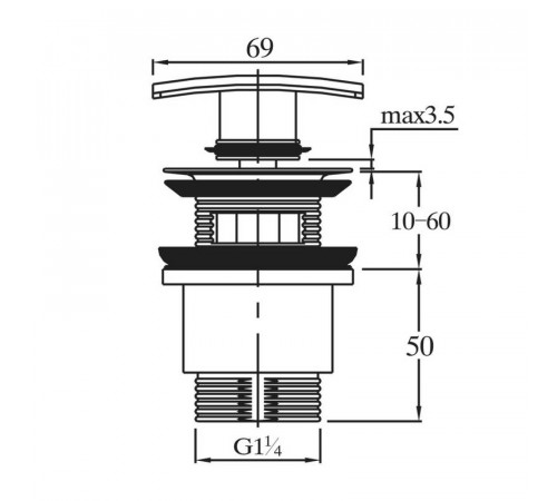 Донный клапан Raiber RLET-58