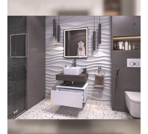 Тумба подвесная без столешницы Velvex Unit tp.UNI.60.1Y белый матовый, 60 см
