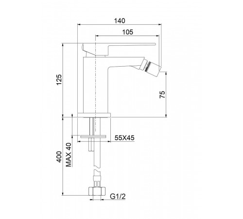Смеситель для биде Fiore KUBE 100BB8536, белый