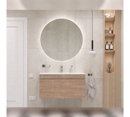 Тумба с раковиной подвесная Velvex Pulsus tp.PUL.PUL.100.1Y дуб сонома, 100 см