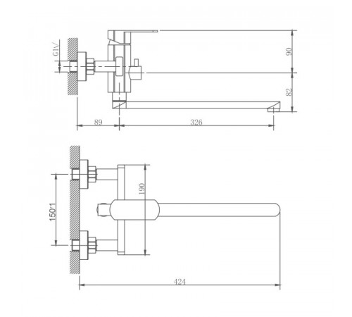 Смеситель для ванны Haiba HB22806, сталь