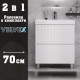 Тумба с раковиной напольная Velvex Edge tn.EDG.9696.70.2Y белый глянец, 70 см