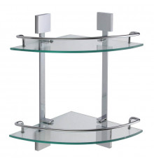 Полка угловая стеклянная Savol S-065322A, хром