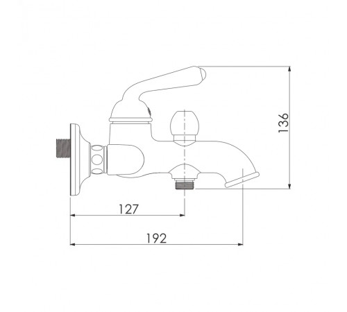 Смеситель для ванны Rose R0202Q, бронза