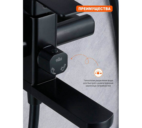 Душевая система Prohanss P60.24.06, черный
