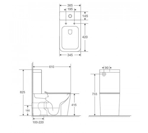 Унитаз напольный Terminus Ватикан (Торнадо 3.0) 12F61x36W, белый