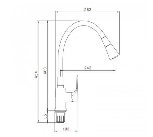 Смеситель для кухни с гибким изливом Prohanss P61.4406.09, графит