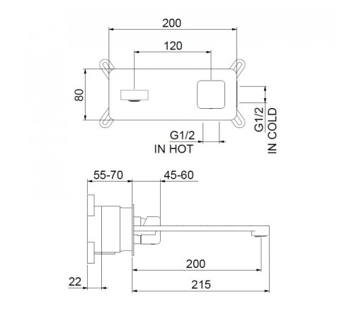 Смеситель для раковины Webert ONE-X OX830606741, белый/сталь