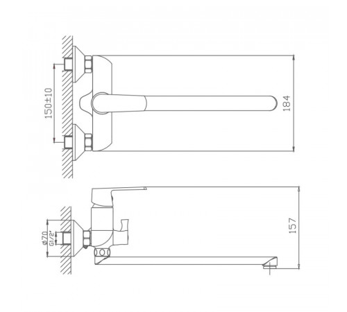 Смеситель для ванны Haiba HB22804, белый