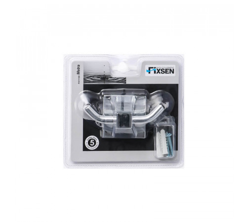 Двойной крючок для ванной FIXSEN METRA FX-11105A, хром