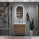 Тумба с раковиной подвесная Velvex Gesso tp.GES.9696.80.2Y белый матовый/дуб сонома, 80 см