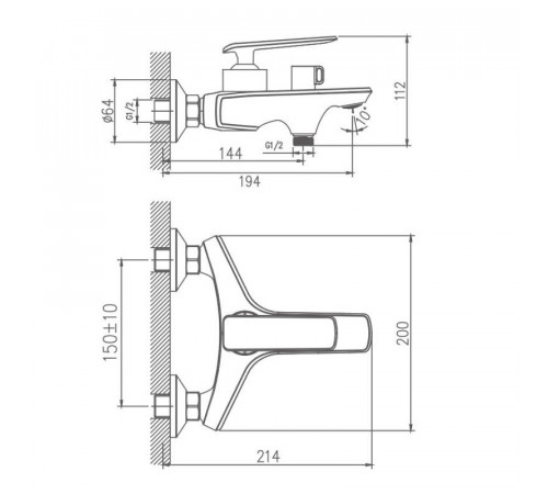 Смеситель для ванны Haiba HB60548-8, белый