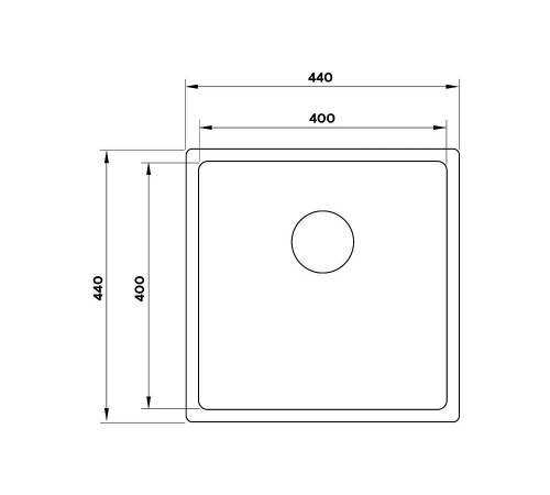 Кухонная мойка UKINOX Techno TEB400.400 -GT10P, 40*40