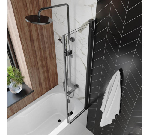 Шторка на ванну 80х140 см Maretti Valentina VA41R8014097-560, профиль черный