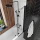 Шторка на ванну 80х140 см Maretti Valentina VA41R8014097-560, профиль черный