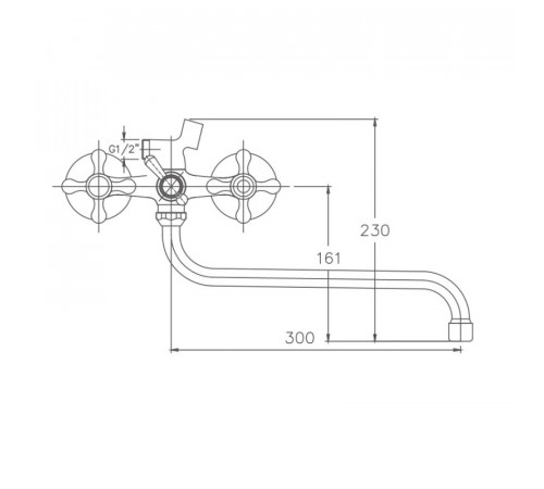 Смеситель для ванны Haiba HB2212, хром
