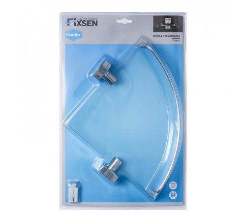 Полка стеклянная угловая FIXSEN KVADRO FX-61303A, хром