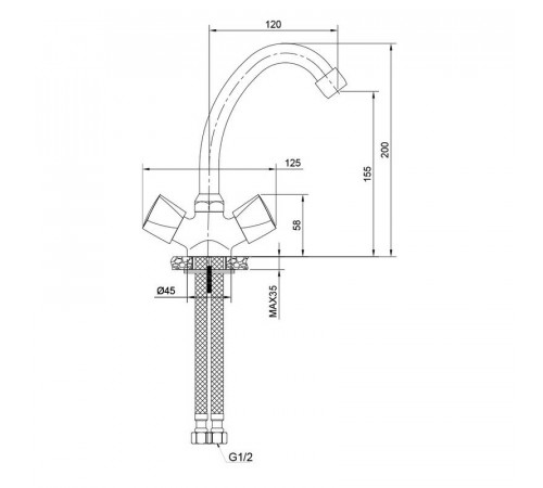 Смеситель для раковины WesnaArt TEPLO TEP04-240, хром