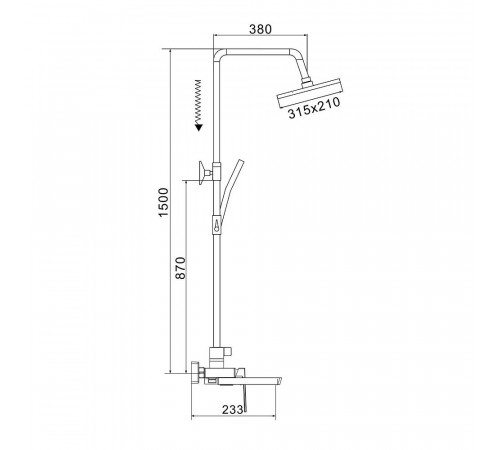 Душевая система Rose R1836C, белый