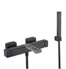 Смеситель для ванны Webert One-X OX850101441, чернай/сталь