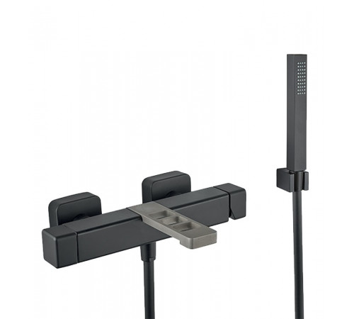 Смеситель для ванны Webert One-X OX850101441, чернай/сталь