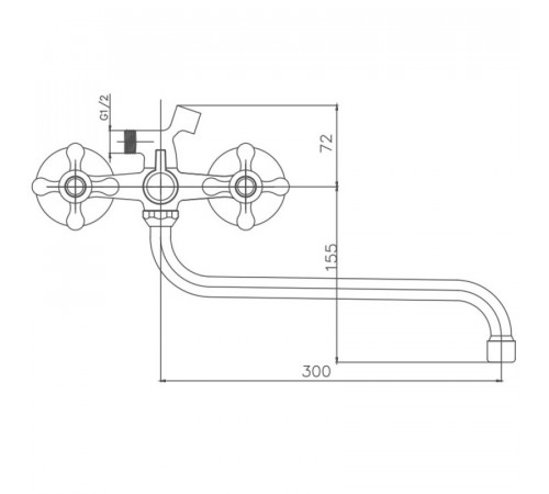 Смеситель для ванны Cron CN2208-8, белый