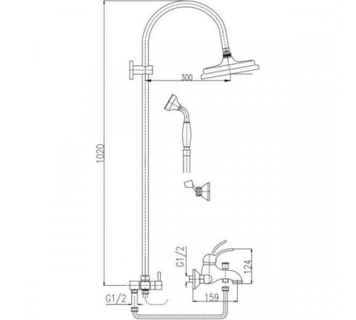 Душевая система Rav Slezak Labe L554.5/3Z