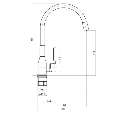 Смеситель для кухни Plstart PG54022B27, хром/серый