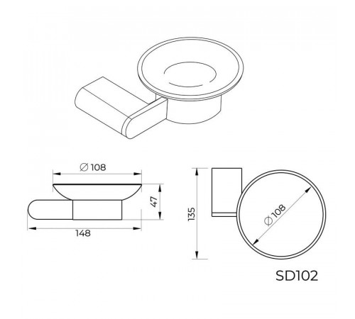 Мыльница Knotlor SD102WY, белый