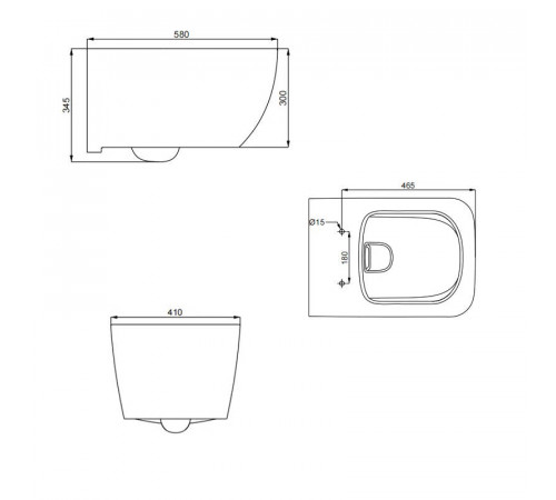 Унитаз подвесной SMARTFLOW VIGENTE безободковый с микролифтом SMF811-WH, белый
