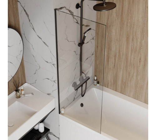 Шторка на ванну 60x140 Maretti Project Black PB41F6014099, черный профиль