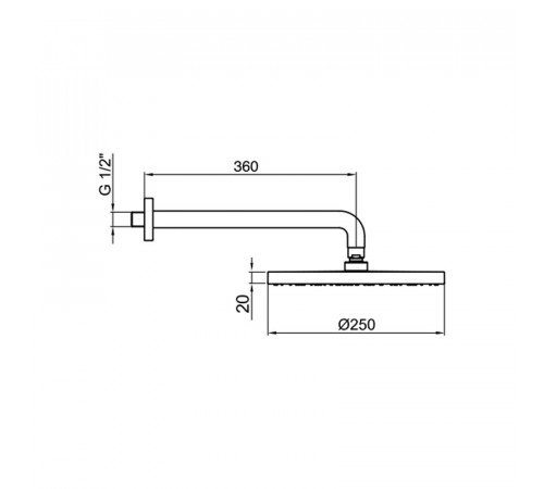 Верхний душ Webert AC0398010METAL, золото