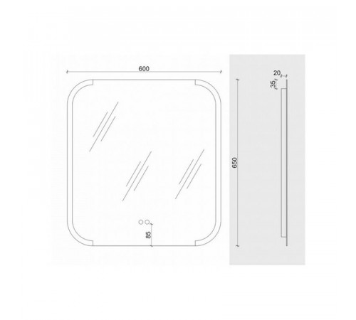 Зеркало Maretti Florenza FL146065P14EL 60x65 см