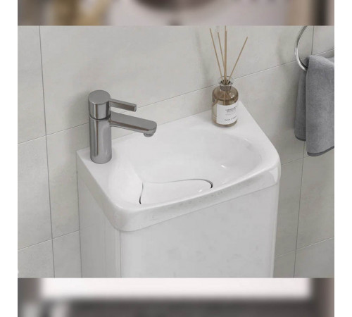 Тумба под раковину подвесная Velvex Bio tp.BIO.BIO.MAXI.40.1D белый глянец, 40 см