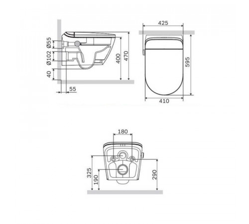 Умный унитаз SMARTFLOW безободковый с микролифтом SMF3017T-WH, белый