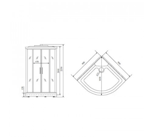 Душевая кабина Timo Standart Silver T-6609S, 90x90x220