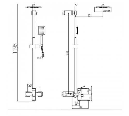 Душевая система Fmark FS8145Q, графит