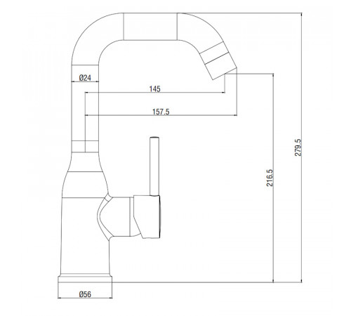Смеситель для кухни Voda Kitchen K17, хром
