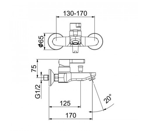 Смеситель для ванны Webert DoReMi DR850102015, хром