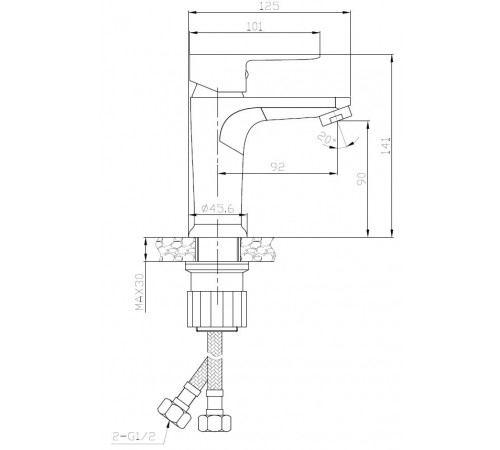 Смеситель для раковины VODA SW 26 TW