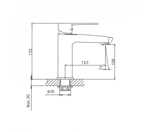 Смеситель для раковины Cron CN10337, хром
